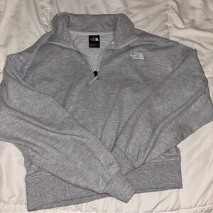 Grey North Face Long Sleeve Pullover